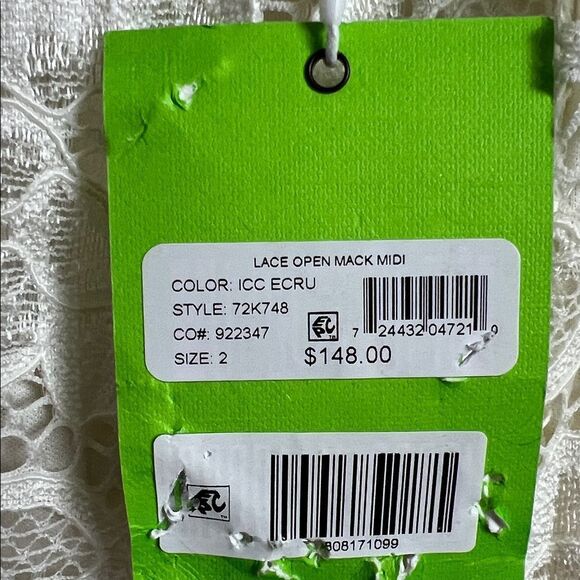 Sam Edelman Women’s Size 2 Ivory Lace Open Back Sleeveless MIDI Dress NWT - Picture 3 of 8